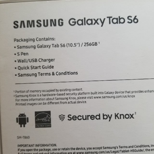 SAMSUNG(サムスン)のSAMSUNG Galaxy Tab S6 Wifi 8G 256GB  スマホ/家電/カメラのPC/タブレット(タブレット)の商品写真