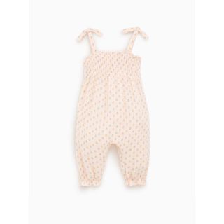 ザラキッズ(ZARA KIDS)のZARA baby 86 フラワーモチーフ柄 クレープ地 オーバーオール(カバーオール)