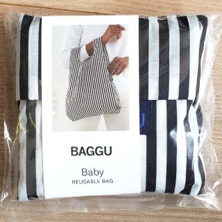 アパルトモンドゥーズィエムクラス(L'Appartement DEUXIEME CLASSE)の【新品未使用】Baggu エコバッグ ブラック ストライプ（ baby ）(エコバッグ)