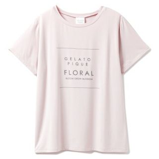 ジェラートピケ(gelato pique)のジェラートピケ　ボタニカルレーヨンロゴTシャツピンク　(Tシャツ(半袖/袖なし))