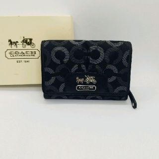 コーチ(COACH)の☆まぁちゃん様専用☆COACHコーチ　折り財布　シグネチャー　黒　(財布)