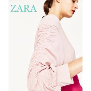 ザラ(ZARA)のsale!新品タグ付☆ZARAザラ☆collection袖ギャザーカットソー(トレーナー/スウェット)