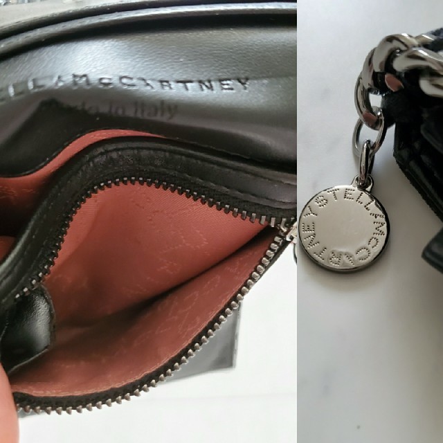 Stella McCartney(ステラマッカートニー)のステラマッカートニー　ミニ財布　黒×シルバー レディースのファッション小物(財布)の商品写真