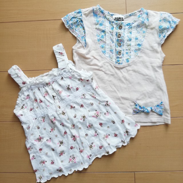 西松屋(ニシマツヤ)のTシャツ　タンクトップ　２枚セット　95 キッズ/ベビー/マタニティのキッズ服女の子用(90cm~)(Tシャツ/カットソー)の商品写真