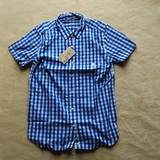 ムジルシリョウヒン(MUJI (無印良品))の無印良品　チェック半袖シャツ　ブルー×白(シャツ/ブラウス(半袖/袖なし))
