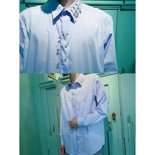MILKBOY(ミルクボーイ)の最終値下げ🌟MILKBOY 安全ピンシャツ　ブルー　タグ付き メンズのトップス(シャツ)の商品写真