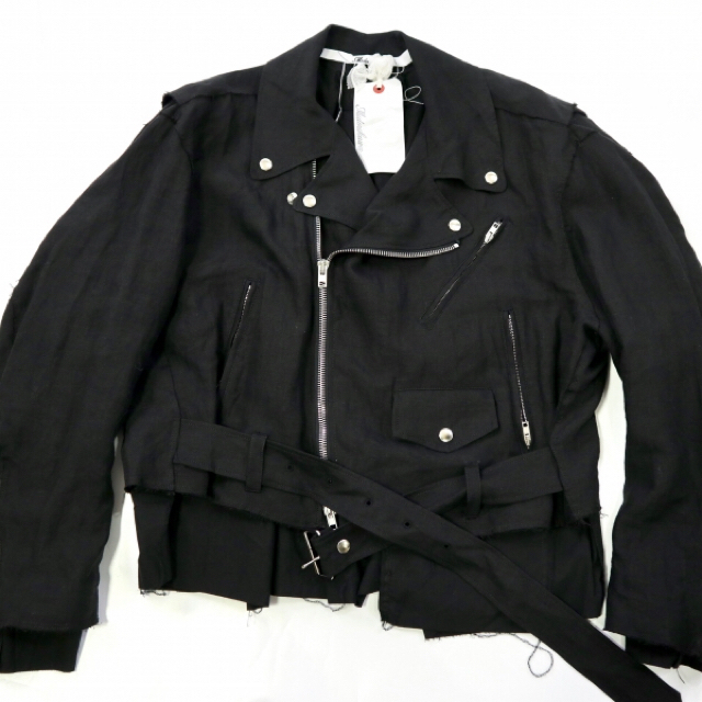 SUNSEA(サンシー)のMidorikawa Linen Riders Jacket ジャケット メンズのジャケット/アウター(ライダースジャケット)の商品写真