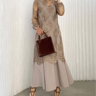 アメリヴィンテージ(Ameri VINTAGE)のAmeri♡3WAY LAYERED LACE DRESS(ロングワンピース/マキシワンピース)