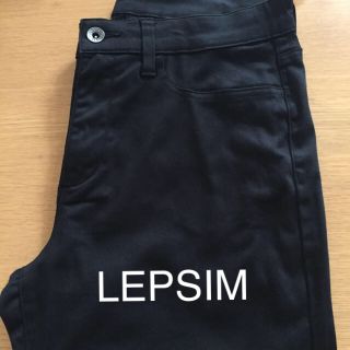 レプシィム(LEPSIM)のLEPSIM ムジスリムパンツ ブラック LL(カジュアルパンツ)