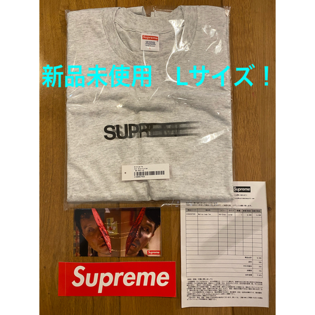 新品 L Supreme Motion Logo Tee Ash Grey