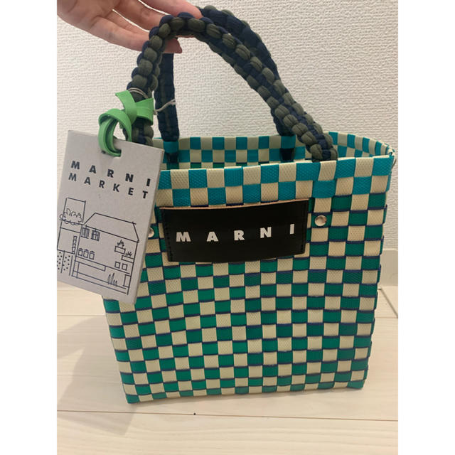 激安商品 MARNI マルニ ジャージーハンドル ピクニックバッグ カゴ