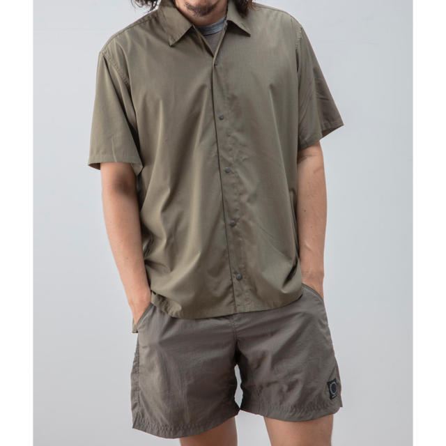 山と道Bamboo Short Sleeve Shirt Dried Grass
