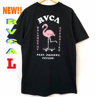 ルーカ(RVCA)のユニセックス ♪ RVCA フラミンゴ Tシャツ 黒 L相当 日本未発売(Tシャツ/カットソー(半袖/袖なし))