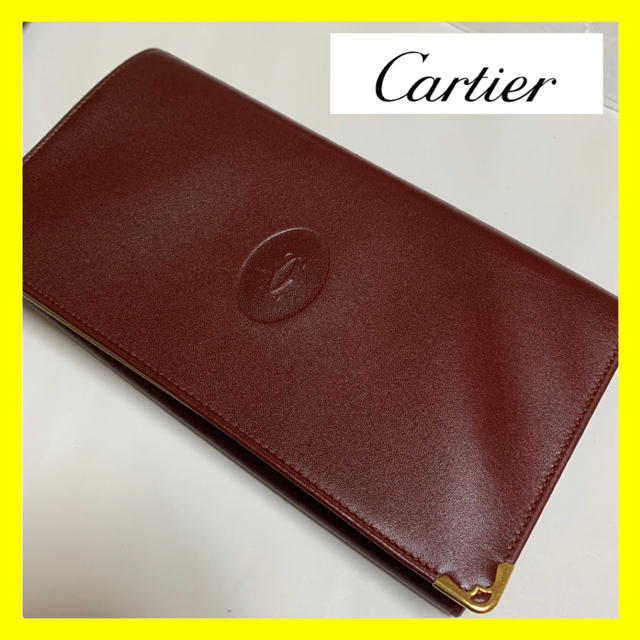 Cartier - 【がま口財布★】カルティエ Cartier マストライン 赤 二つ折り 長財布の通販 by 早いもの勝ち ︎断捨離中