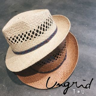 アングリッド(Ungrid)の【新品】 ungrid チロリアンテープHAT(麦わら帽子/ストローハット)