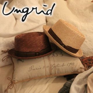 アングリッド(Ungrid)のungrid リボンカンカンHAT(麦わら帽子/ストローハット)