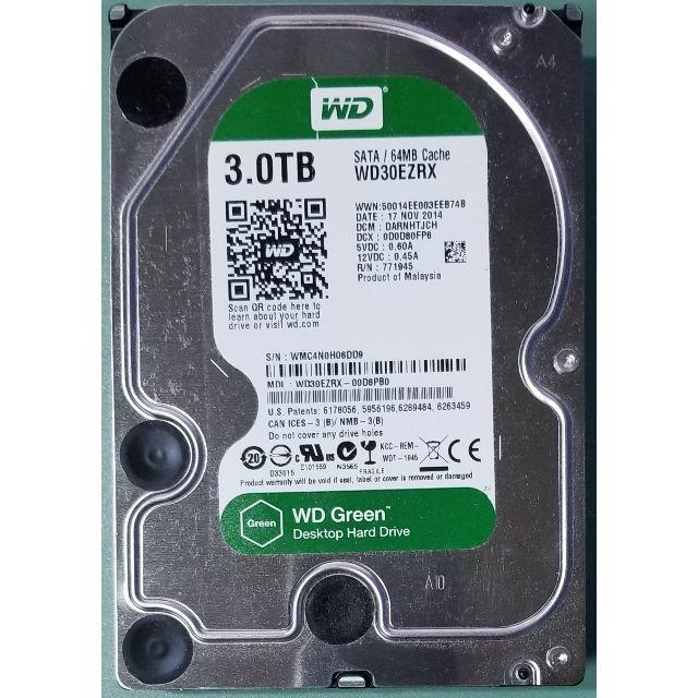 HDD 3TB 3.5 WD Green(2837時間)