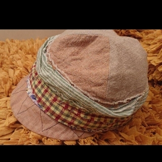 カシラ(CA4LA)のパッチワーク ワークキャップ 帽子 リネン素材 春夏 カシラ カオリノモリ(キャップ)