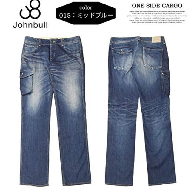 新品・ジョンブル メンズ Johnbullストレッチ ユーズド＆ブリーチ デニム