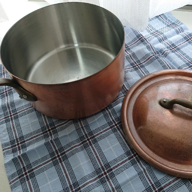 銅鍋 フランス製 内径16cm インテリア/住まい/日用品のキッチン/食器(鍋/フライパン)の商品写真