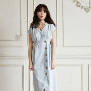 スナイデル(SNIDEL)の【期間限定お値下げ】Denim Wrap-effect Midi Dress (ロングワンピース/マキシワンピース)