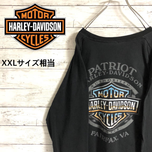 Harley Davidson(ハーレーダビッドソン)の【激レア】ハーレーダビッドソン☆ビッグロゴ　アームロゴ　ブラック　ロンT 長袖 メンズのトップス(Tシャツ/カットソー(七分/長袖))の商品写真