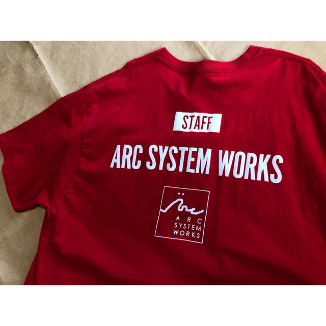 トップスARC SYSTEM WORKS STAFF Tシャツ XL 赤