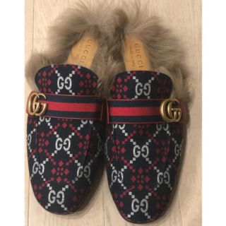 グッチ(Gucci)のグッチ 19クルーズ プリンスタウン GG ダイヤモンドファー(サンダル)