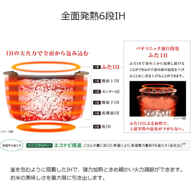 Panasonic(パナソニック)のパナソニック　IH炊飯器　SR-VSX109-K 同等　SR-SSX109-K限 スマホ/家電/カメラの調理家電(炊飯器)の商品写真