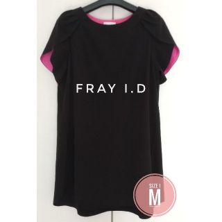 フレイアイディー(FRAY I.D)のFRAY I.D ワンピース ブラック　ピンク　美品(ひざ丈ワンピース)