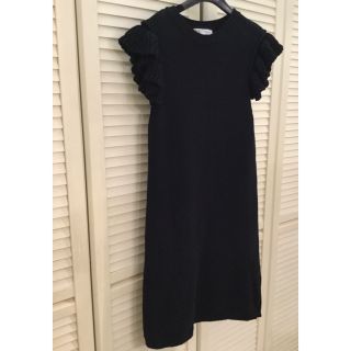 ザラ(ZARA)の黒ニットワンピース(ひざ丈ワンピース)