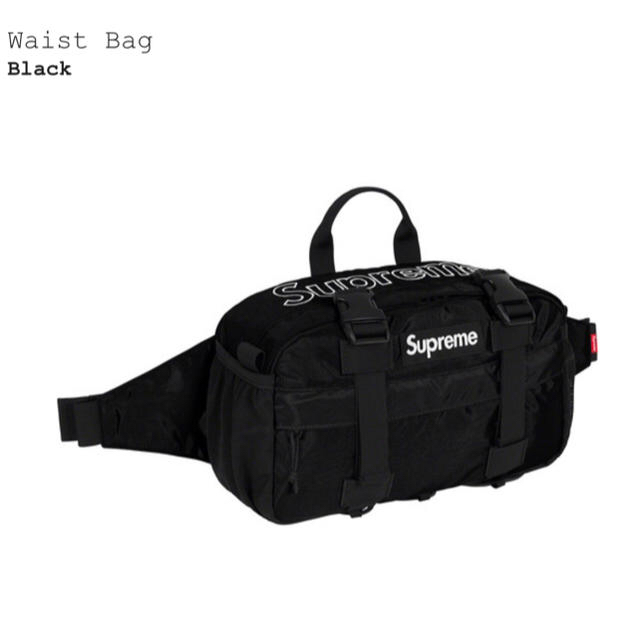 supreme 立ち上げ Waist Bag 黒 ウエストバッグ