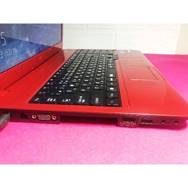 20大人気！かわいい赤ノートパソコン高速SSD搭載！Windows10 スマホ/家電/カメラのPC/タブレット(ノートPC)の商品写真