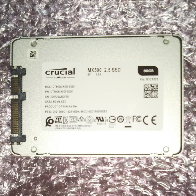 【動作確認済】Crucial MX500 2.5インチSSD 500GB 付属無 1