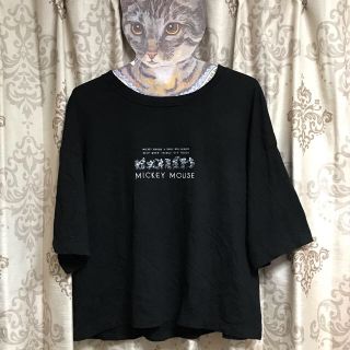 イーハイフンワールドギャラリー(E hyphen world gallery)の最終値下🌟E hyphenイーハイフン　Tシャツ黒　刺繍ミッキーディズニー(Tシャツ(半袖/袖なし))