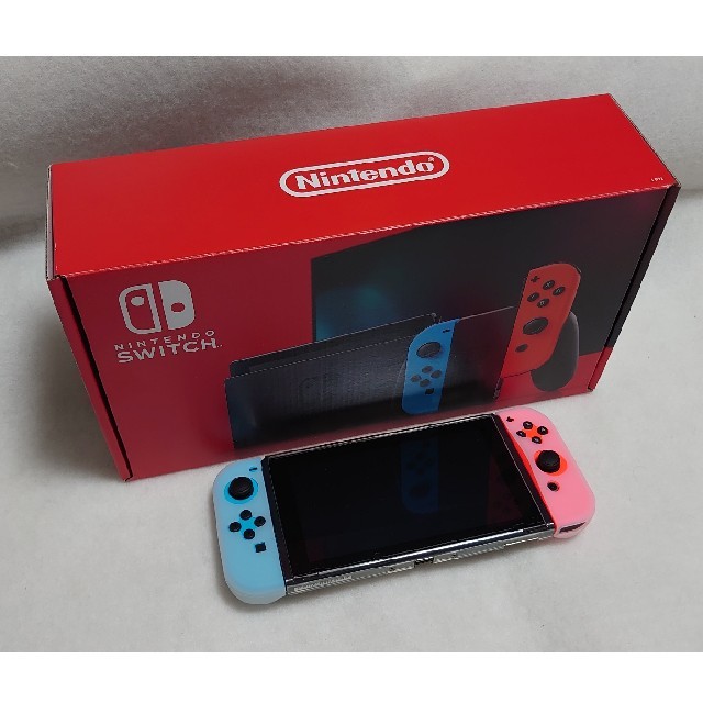 スイッチ Nintendo Switch 本体★ネオンブルー 美品 カバー付 - 0