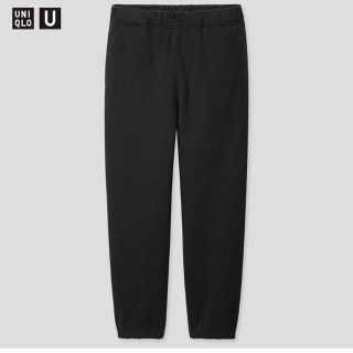 ユニクロ(UNIQLO)のユニクロ　ユニクロユー　ワイドフィットスウェットパンツ　 M 黒　2020SS(その他)