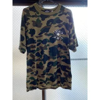 アベイシングエイプ(A BATHING APE)の人気　希少　bape stussy コラボ　Tシャツ　M(Tシャツ/カットソー(半袖/袖なし))