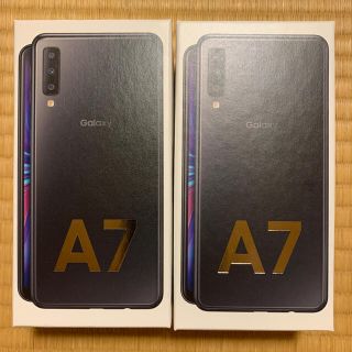 ギャラクシー(Galaxy)のGalaxy A7 楽モバ Black simフリー　2台セット(スマートフォン本体)