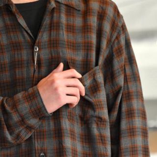 COMOLI 19ss チェック レーヨンオープンカラーシャツ | www.jarussi.com.br