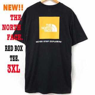 3XL相当 新品 ノースフェイス BOXロゴ Tシャツ 黒 黄色 メンズ