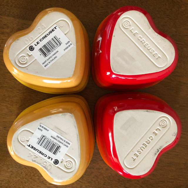 LE CREUSET(ルクルーゼ)の【最終価格】ル・クルーゼ４個セット◆ハート　ラムカン　ダムール インテリア/住まい/日用品のキッチン/食器(食器)の商品写真