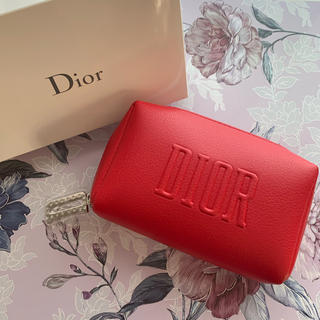 ディオール(Dior)の新品❤︎ディオール DIOR ノベルティ レザー ポーチ 赤(ポーチ)