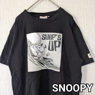 スヌーピー(SNOOPY)のSNOOPY　スヌーピー　半袖Tシャツ　メンズLサイズ　ブラック　モノクロ(Tシャツ/カットソー(半袖/袖なし))