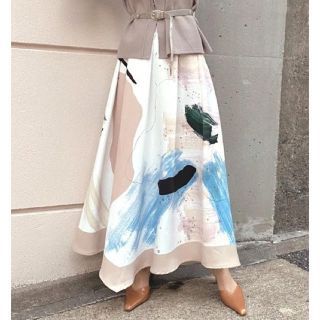 アメリヴィンテージ(Ameri VINTAGE)のAMERI MARY PAINTING FLARE SKIRT(ロングスカート)