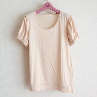 ローリーズファーム(LOWRYS FARM)のローリーズファーム パフスリーブ 半袖Tシャツ M ベージュ カットソー(Tシャツ(半袖/袖なし))