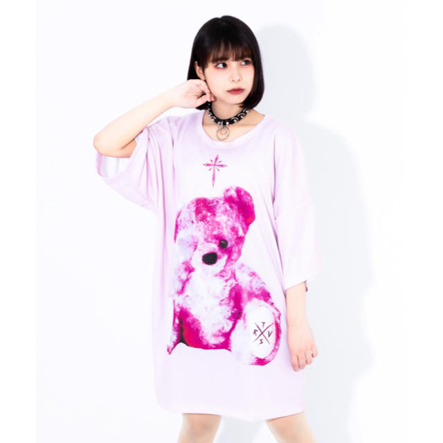 TRAVAS TOKYO Bright furry bear BIG Tシャツ