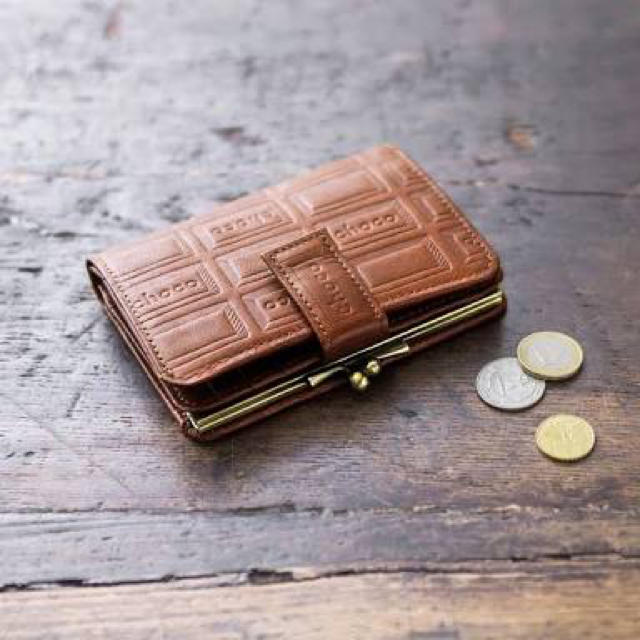 財布チョコ型押し本革財布