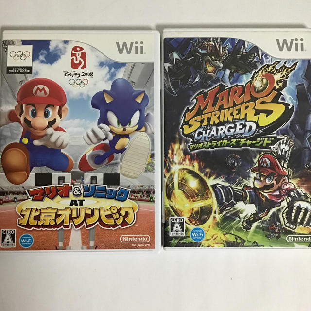 Wii(ウィー)のマリオ＆ソニック 北京オリンピック&マリオストライカーズチャージド エンタメ/ホビーのゲームソフト/ゲーム機本体(家庭用ゲームソフト)の商品写真