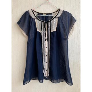 アクシーズファム(axes femme)のaxes femmeシフォンブラウス クラシカル ネイビー(シャツ/ブラウス(半袖/袖なし))